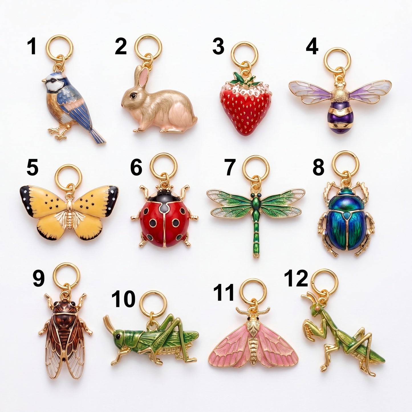 Vintage 18K Gold Plated Brass Butterfly Pendant Drip Oil Charm Bar for Women