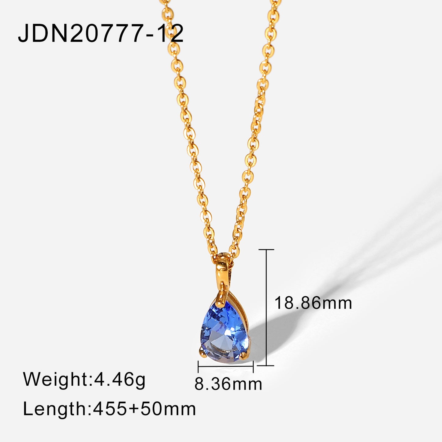 Collana con Pendente Geometrico in Acciaio Inossidabile con Placcatura in Oro 18K e Accenti di Zirconi per Donna