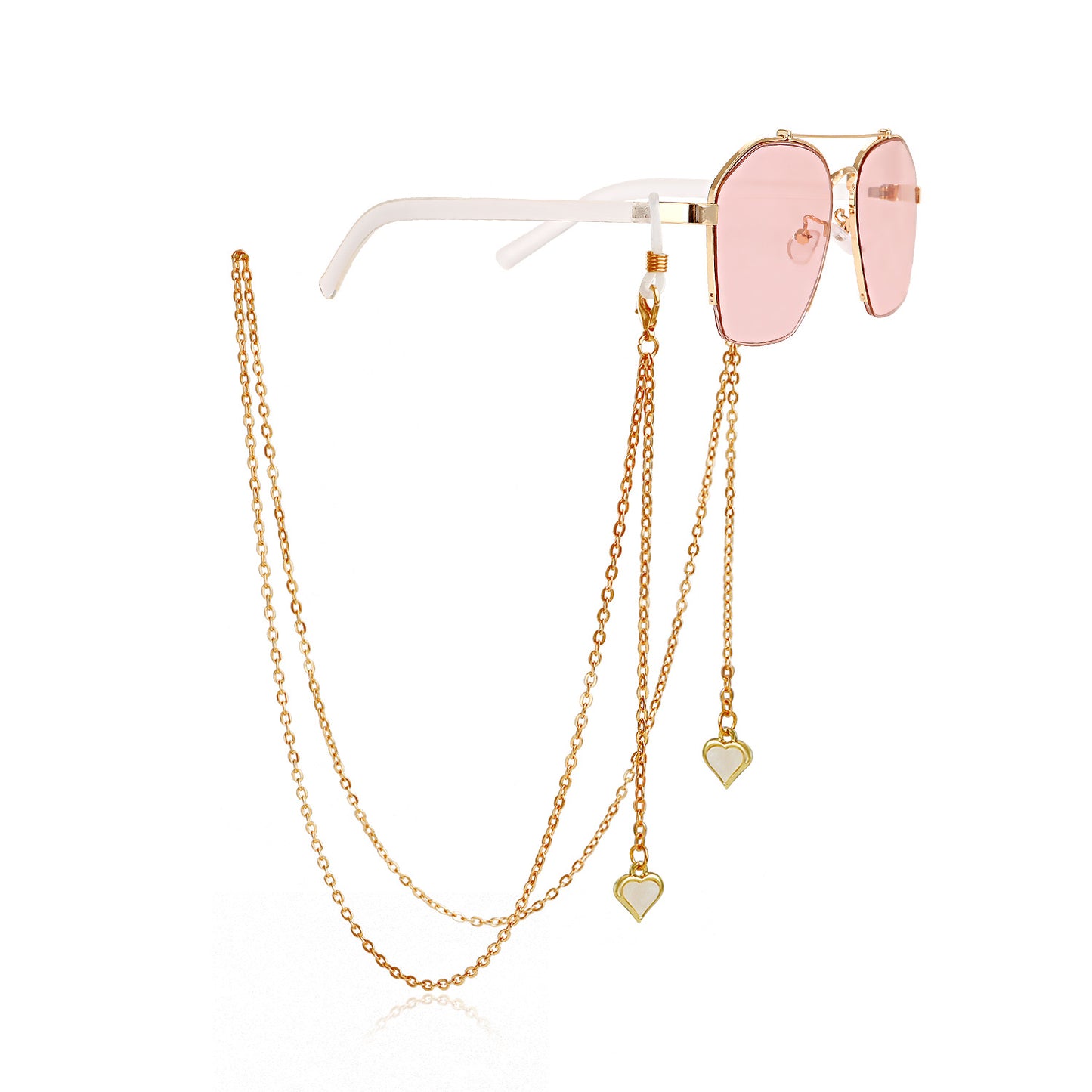 Elegant Casual Heart Metal Chain for Mask and Glasses