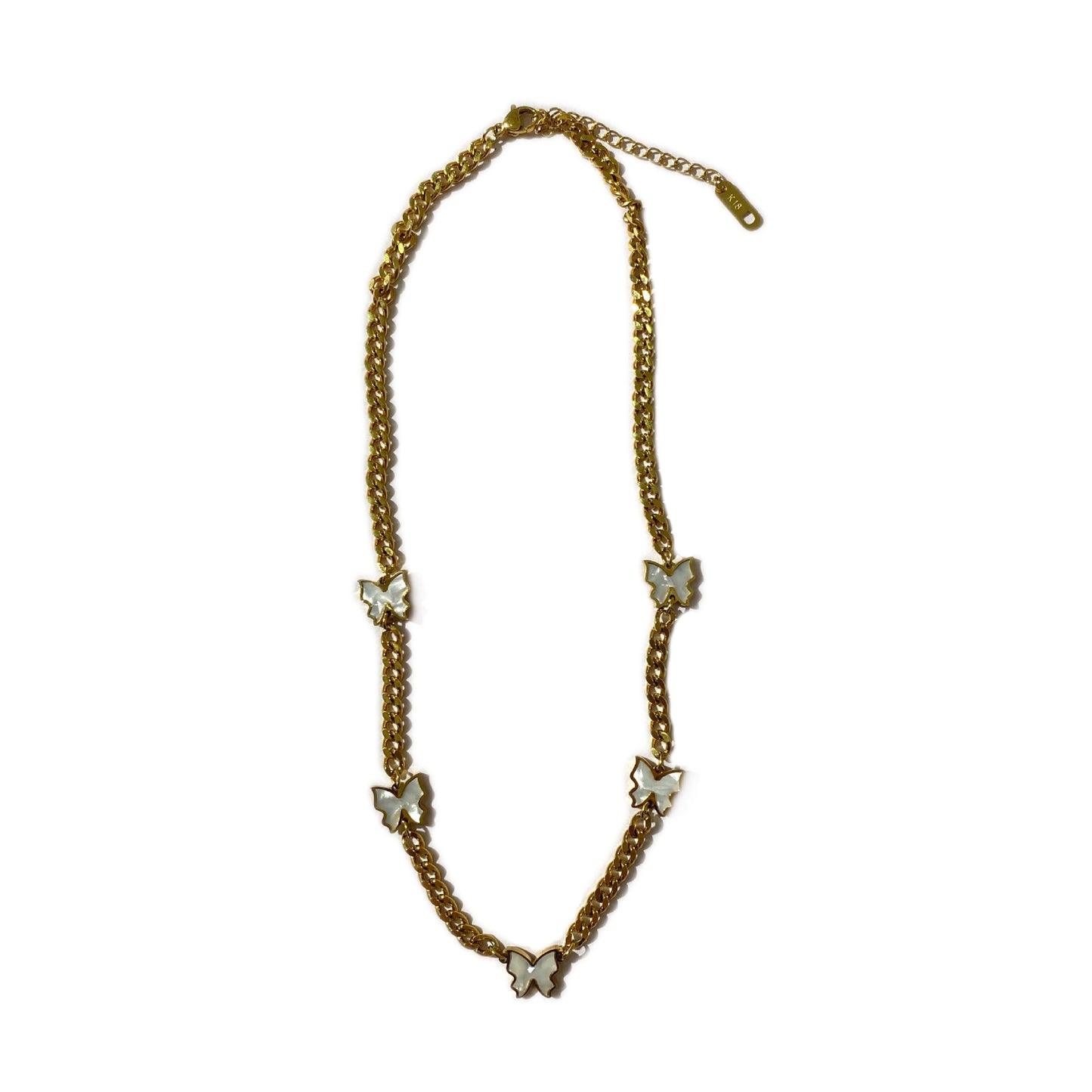 Minimalist Elegant Gold Plated Titanium Steel Butterfly Necklace Unisex