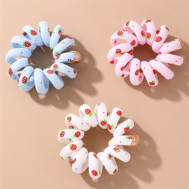 Cuerda de pelo minimalista con estampado de margaritas para niños con textura de punto y forma geométrica