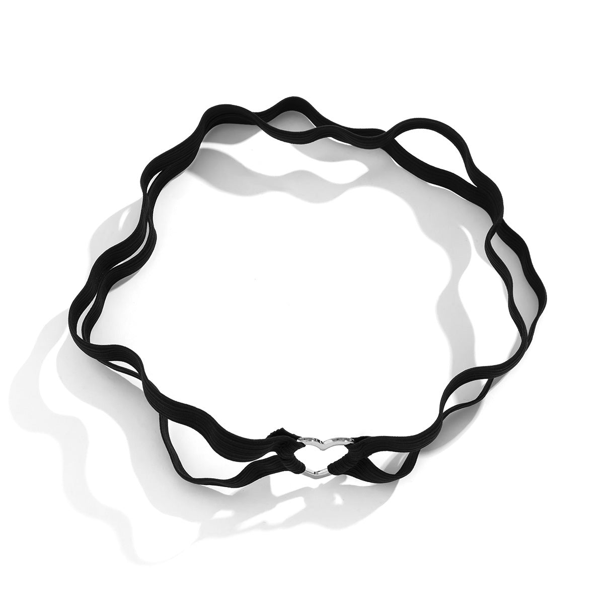 Cavigliera Minimalista da Donna con Cuore Scavato e Design a Doppio Strato Elastico