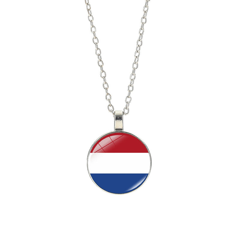 Sporty Geometric Alloy Plated Necklace with Crystal Pendant Unisex Cable Chain
