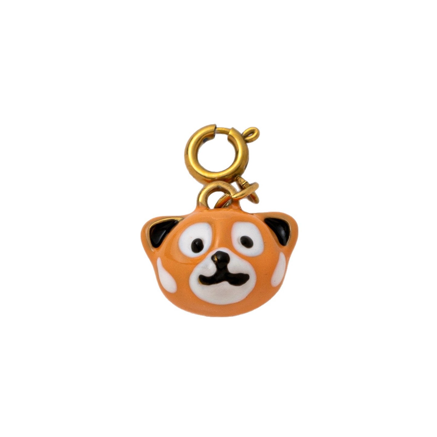 Sweet 18K Gold Plated Alloy Heart and Fox Charm Bar for Women