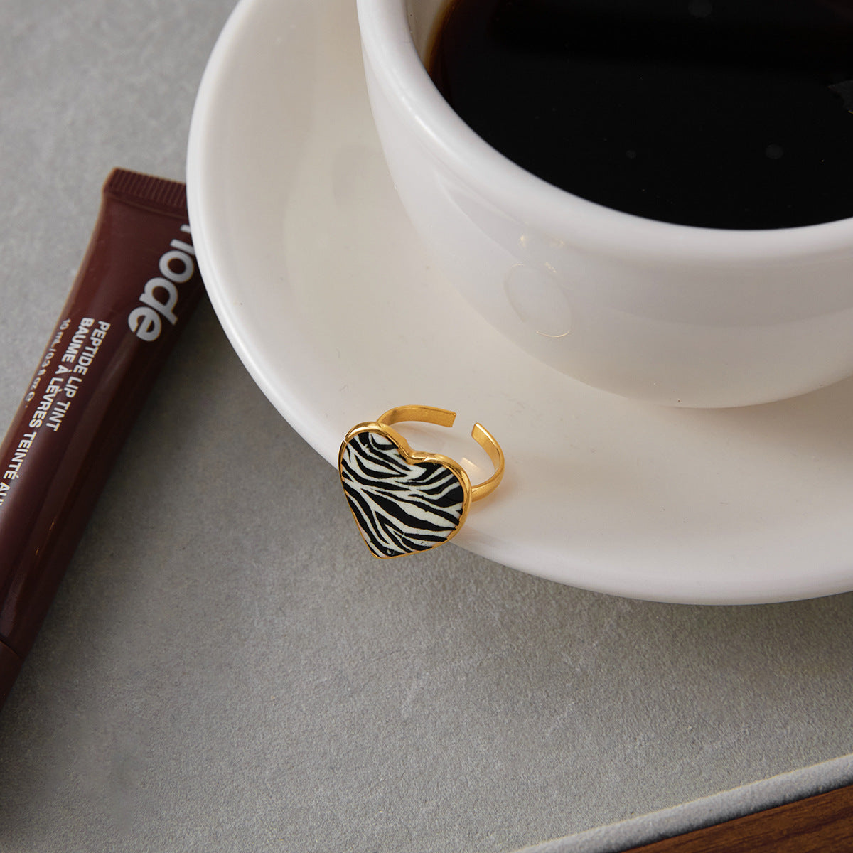 Anillo Ajustable Minimalista con Forma de Corazón de Acero de Titanio para Mujer, Accesorio de Moda de Acero Inoxidable