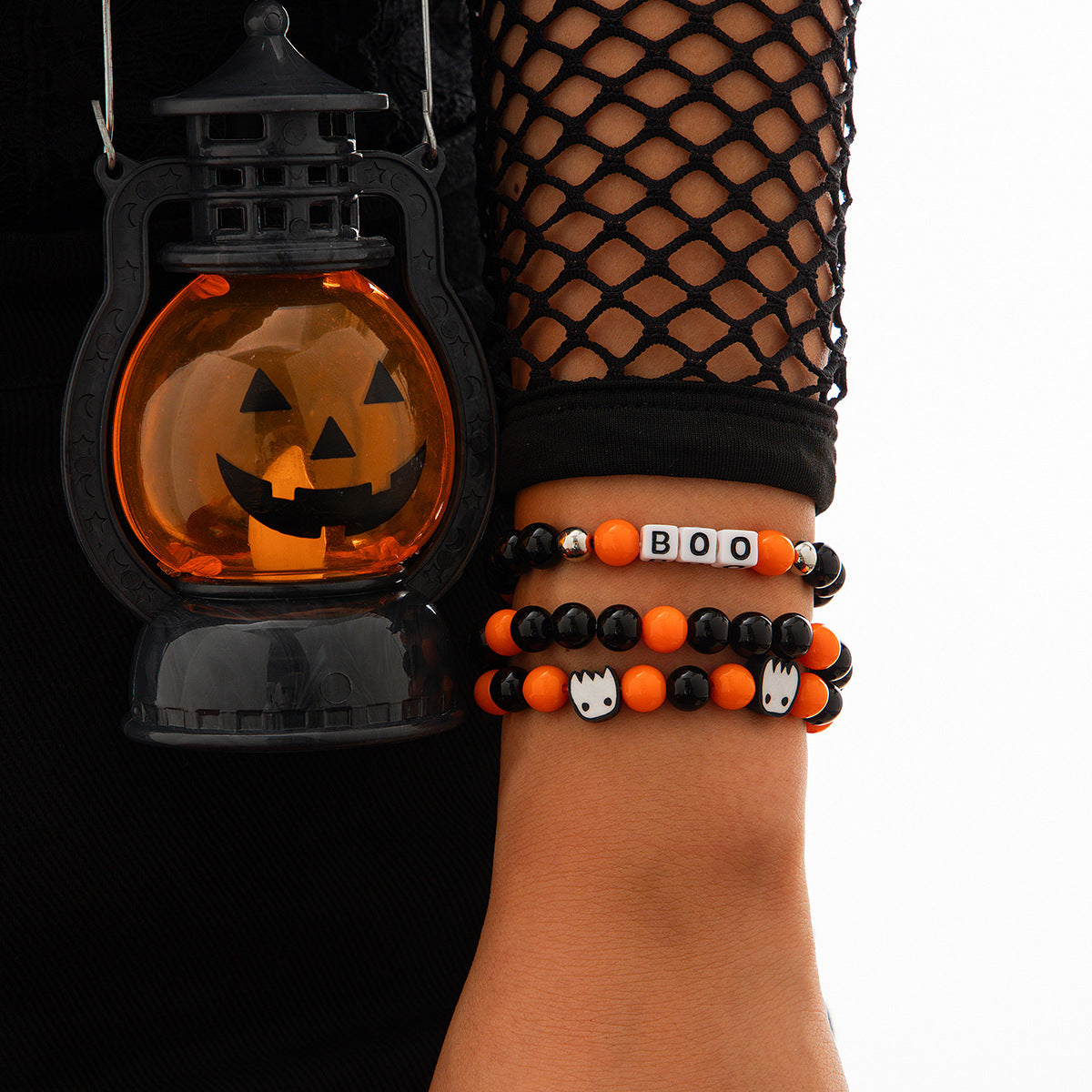 Halloween Pumpkin Ghost Witch Acrylic Resin Plated Bracelet for Women