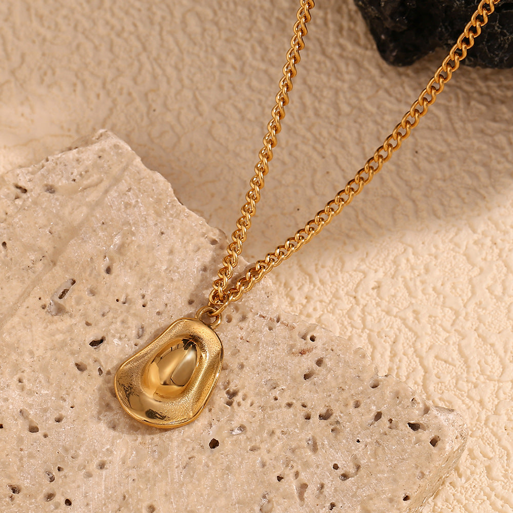 Vintage-Inspired Geometric Pendant Necklace for Women Stainless Steel with 18K Gold Plating Western Cowboy Style