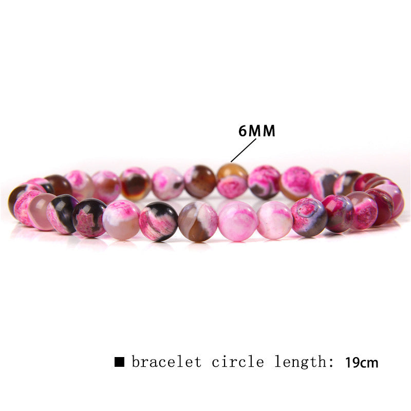 Elegant Casual Geometric Natural Agate Beaded Bracelet Unisex 6mm