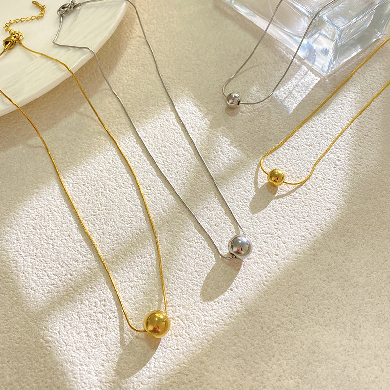 Minimalist Luxury Round Geometric Titanium Steel Plated Necklace for Unisex