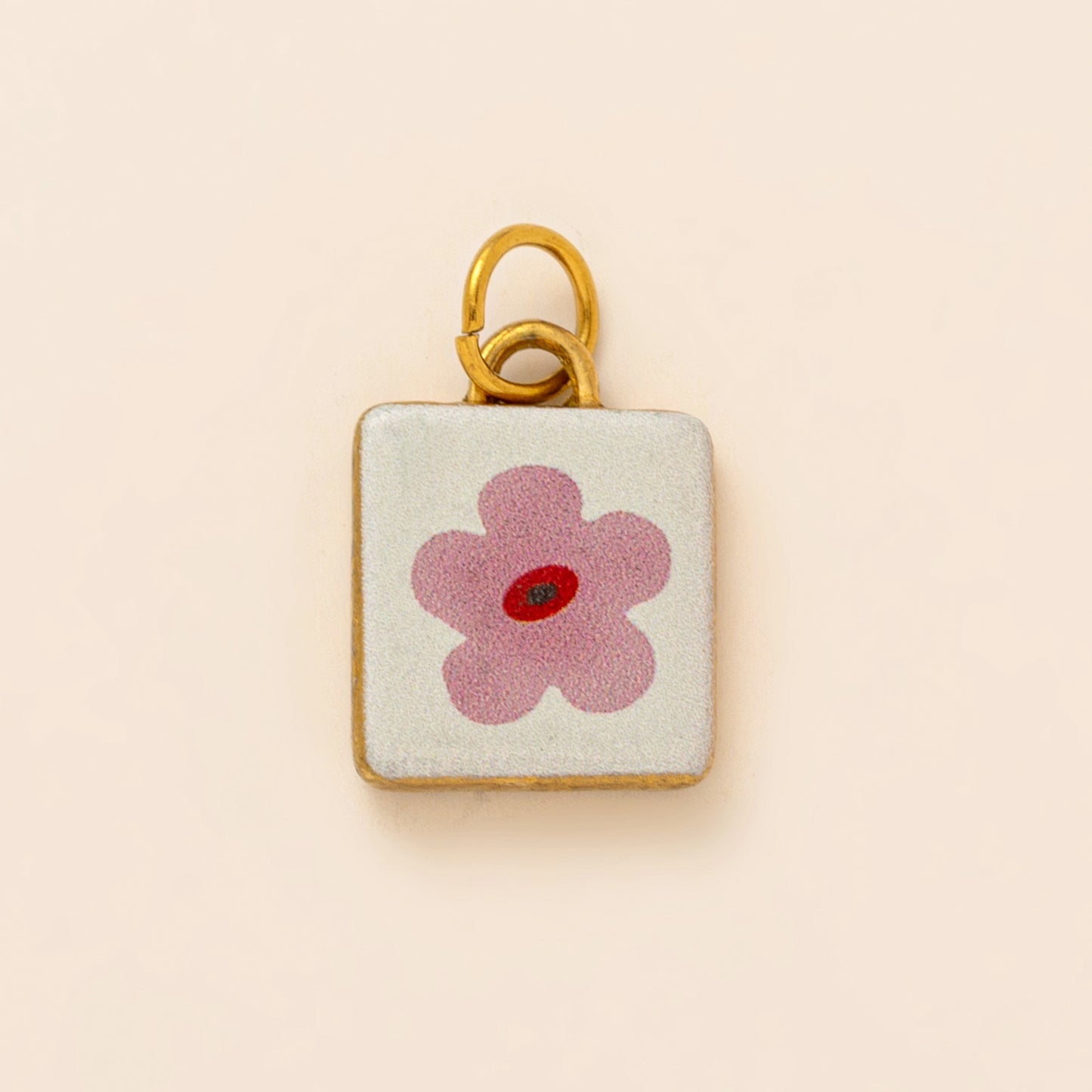 Vintage 18K Gold Plated Stainless Steel Planet Flower Pendant Charm Bar