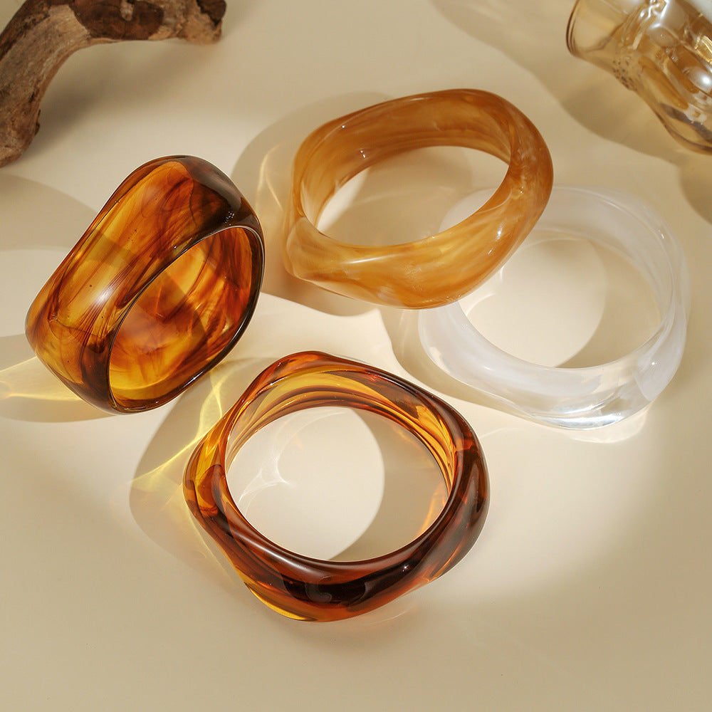 Irregular Translucent Geometric Acrylic Bracelet