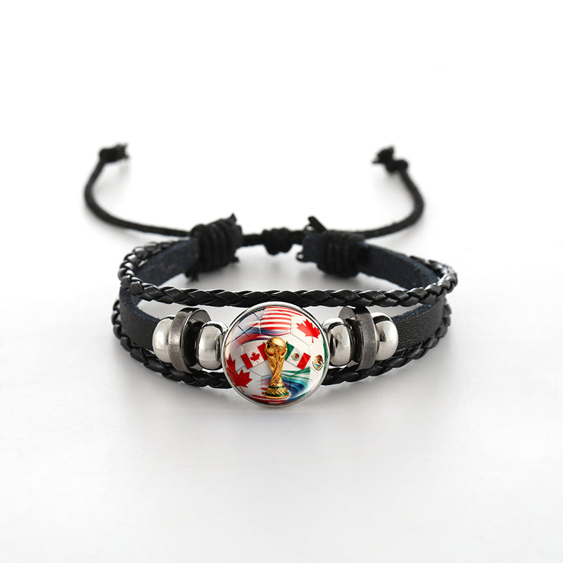 Unisex Leather Bracelet Fashion Casual Woven Bangle
