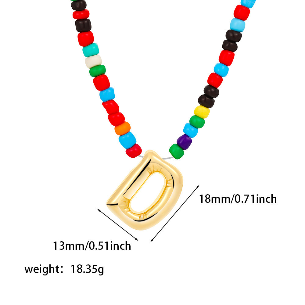 Collana con Lettere Unisex in Acciaio Inossidabile Placcato Oro 18K Casual