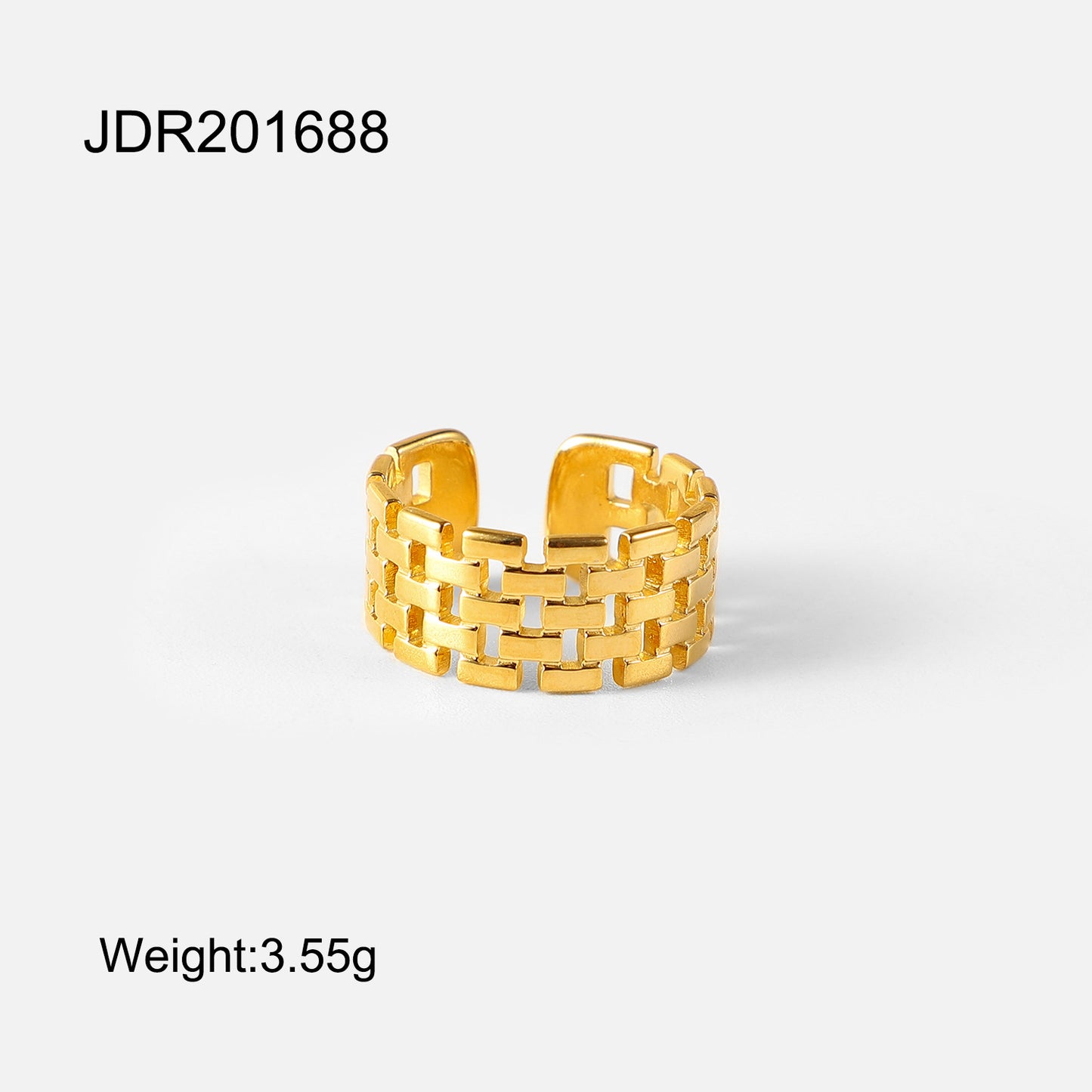 Minimalist Luxury Geometric Stainless Steel PVD Ring for Women