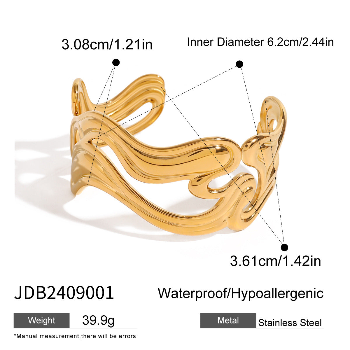 Luxury Stainless Steel Plated Shell Bracelet for Women