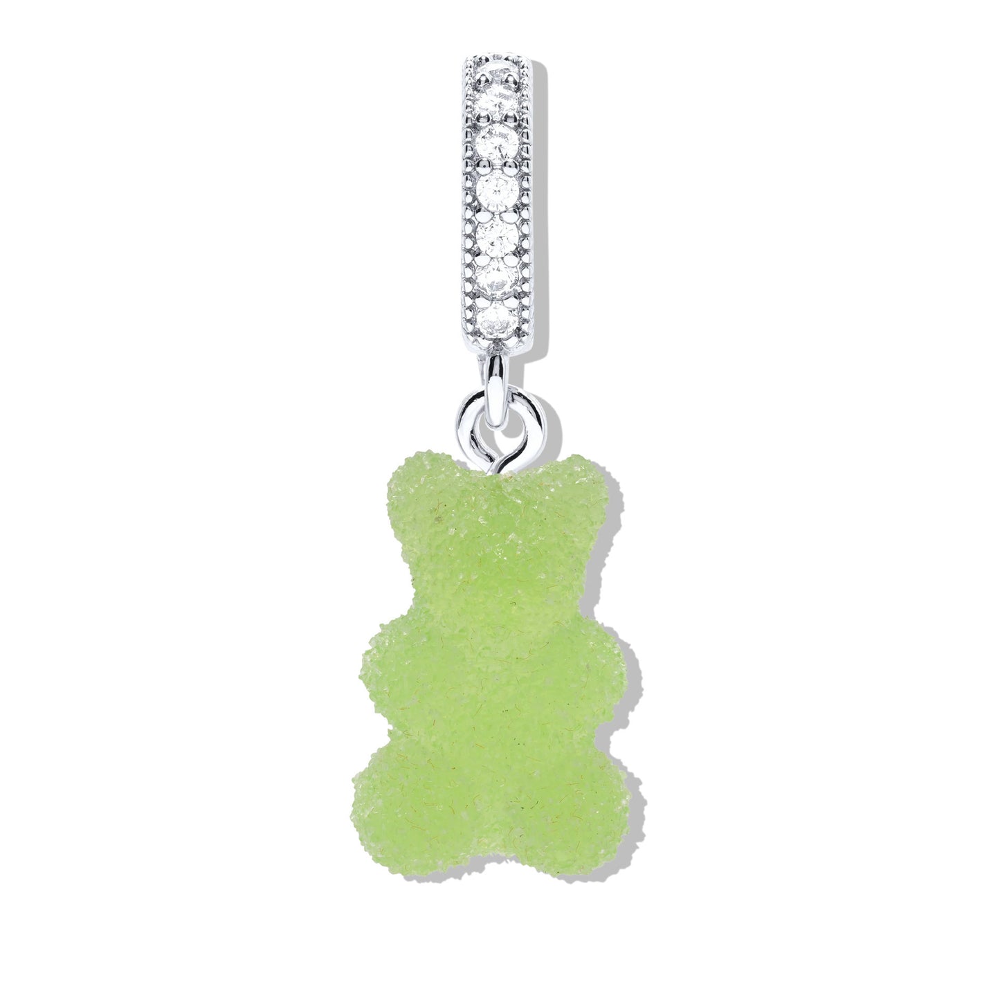 Colorful Resin Bear Charm Bar with Plated Finish for DIY Jewelry Making