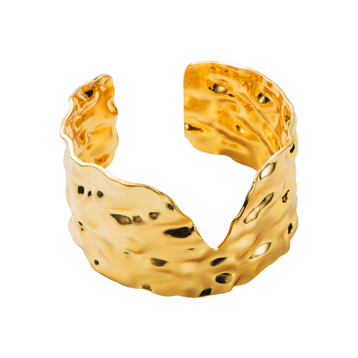 Pulsera grande con textura geométrica estilo punk de hierro con acabado chapado