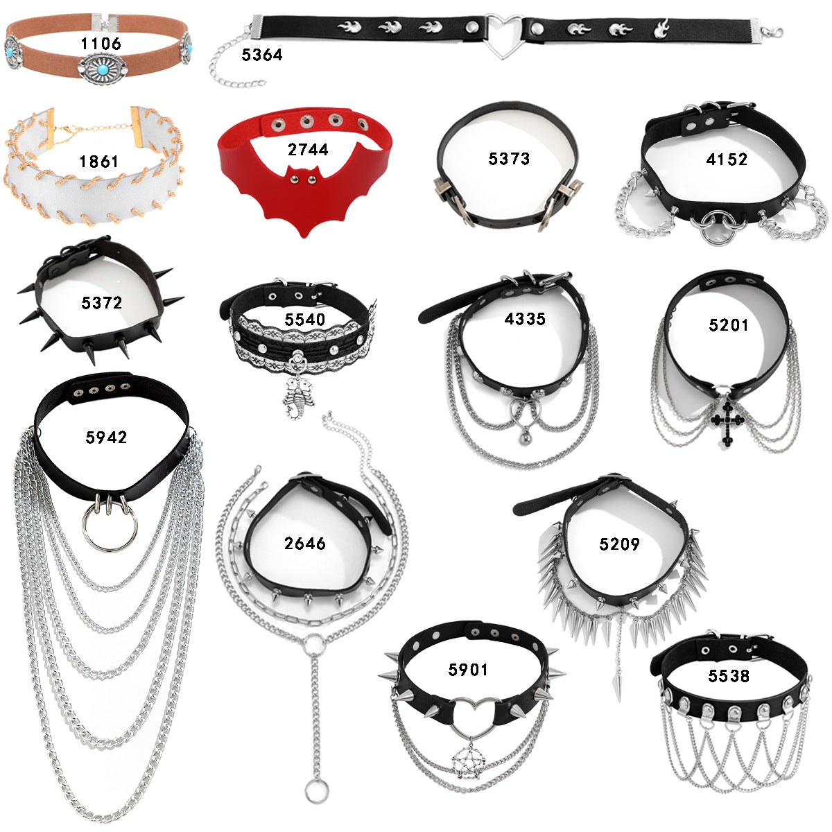 Gothic Style Floral Pattern PU Choker Necklace for Women with Alloy Accent and Geometric Line Design