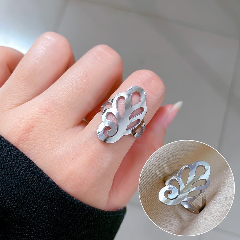 Minimalist Cool-Sweet Titanium Steel Crown Ring for Unisex