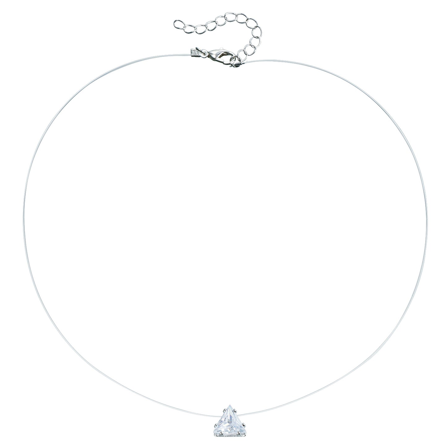 Minimalist Geometric Alloy Necklace with Clear Crystal and Cubic Zirconia Inlay for Women