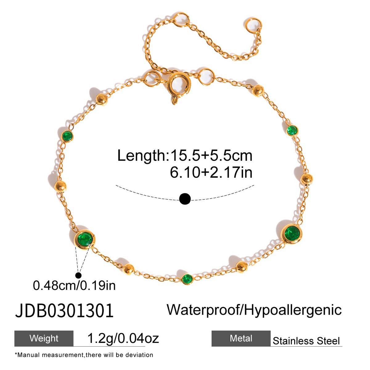 Luxury Geometric Stainless Steel Cubic Zirconia Bracelet for Women