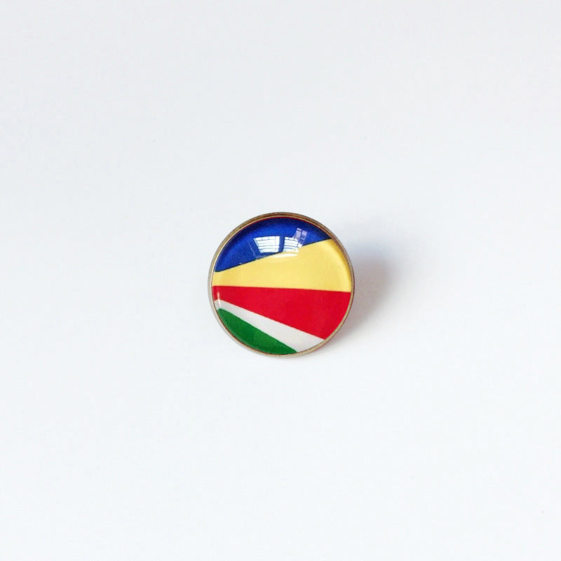 Pin de Solapa de Aleación Esmaltado Personalizado con Diseño de Bandera del Mundo para Hombres y Mujeres