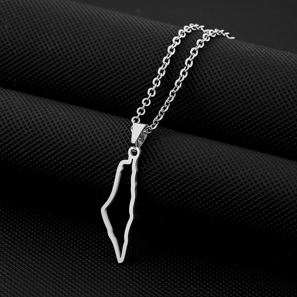 Collana con Ciondolo Geometrico alla Moda in Acciaio Inossidabile con Pendente in Acciaio al Titanio e Finitura Elettrodeposita per Uomo e Donna