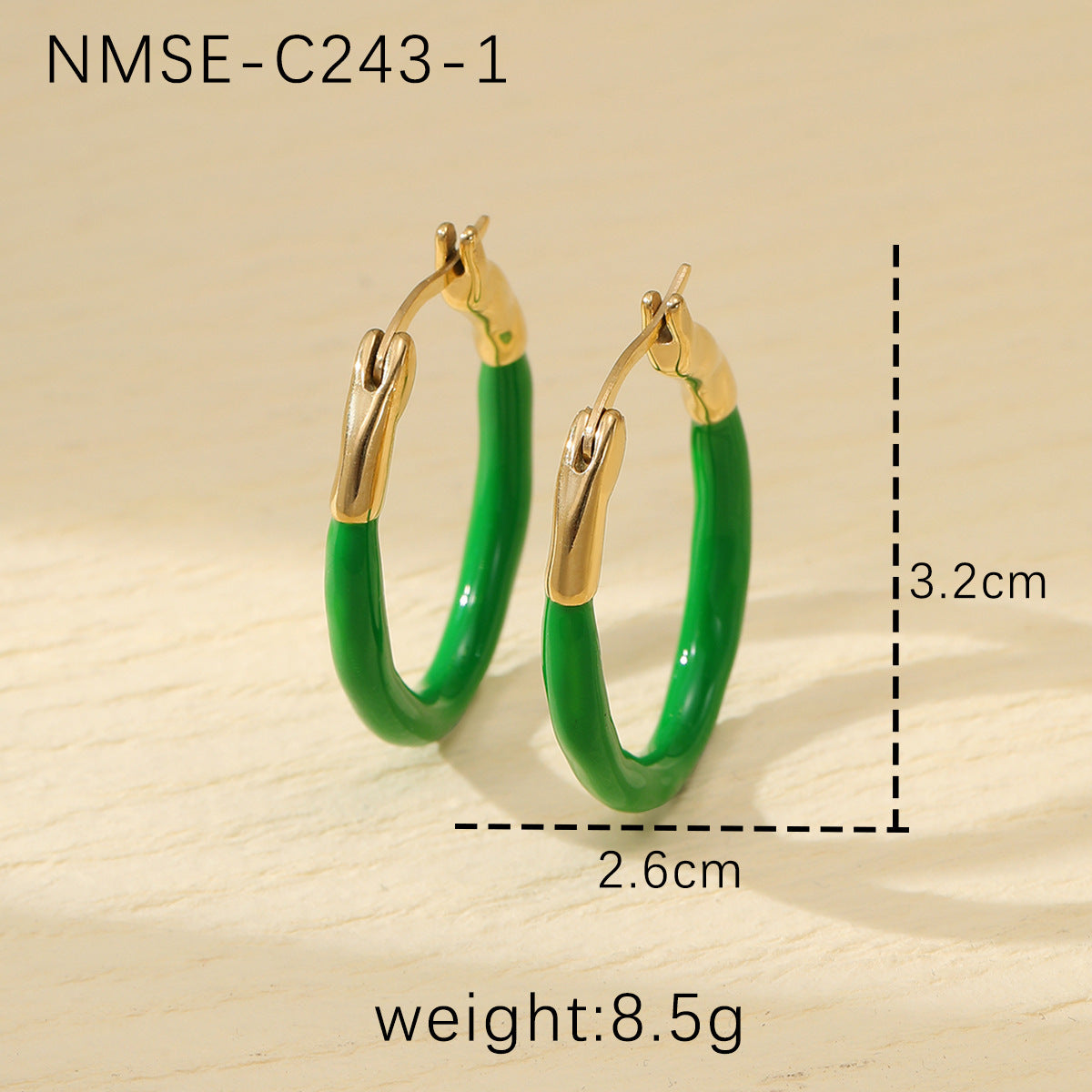 Pendientes Circulares de Acero de Titanio Esmaltados Estilo Vintage para Mujer Joyería Minimalista de Moda para la Oreja con Acabado Chapado