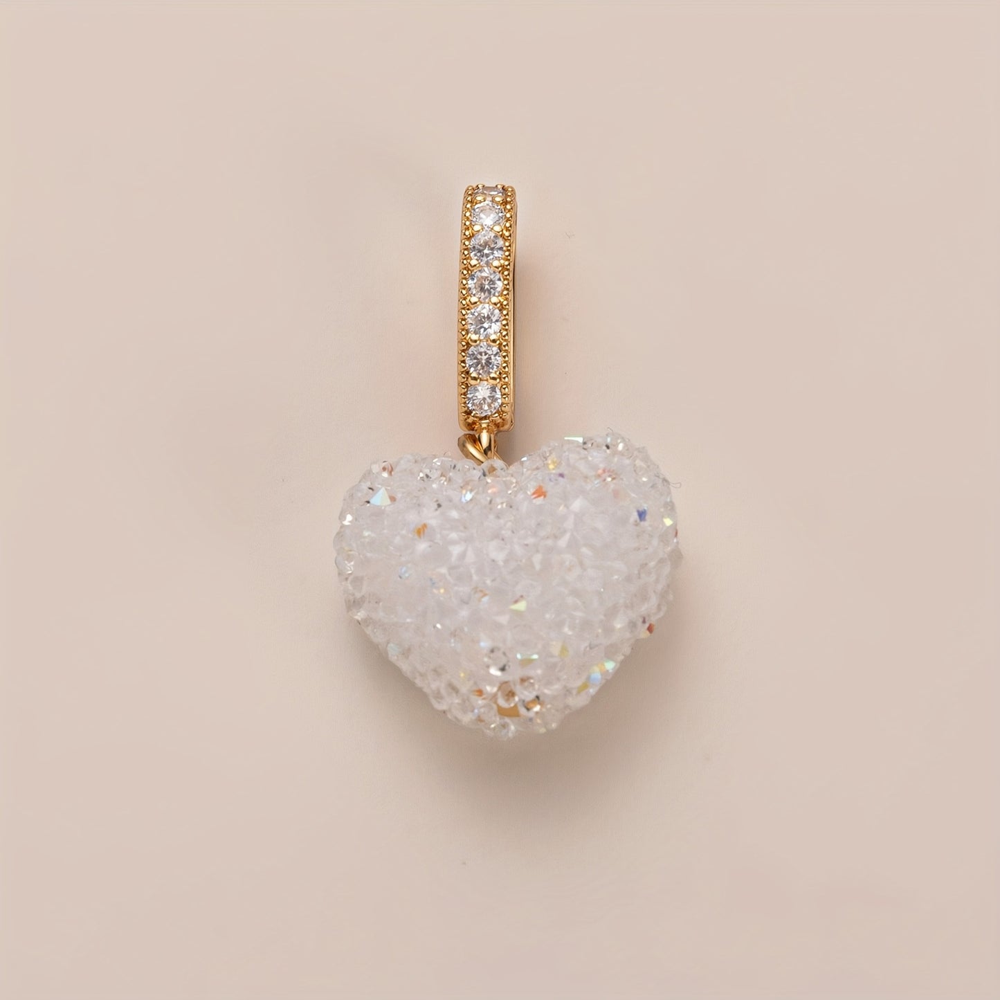 Sweet Colorful Heart Geometric Acrylic Pearl Plated Pendant Necklace