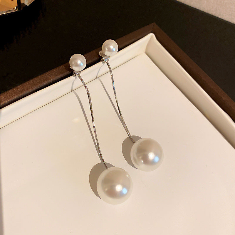Orecchini a perno con perla geometrica vintage di lusso in rame placcato con perni in acciaio per donna
