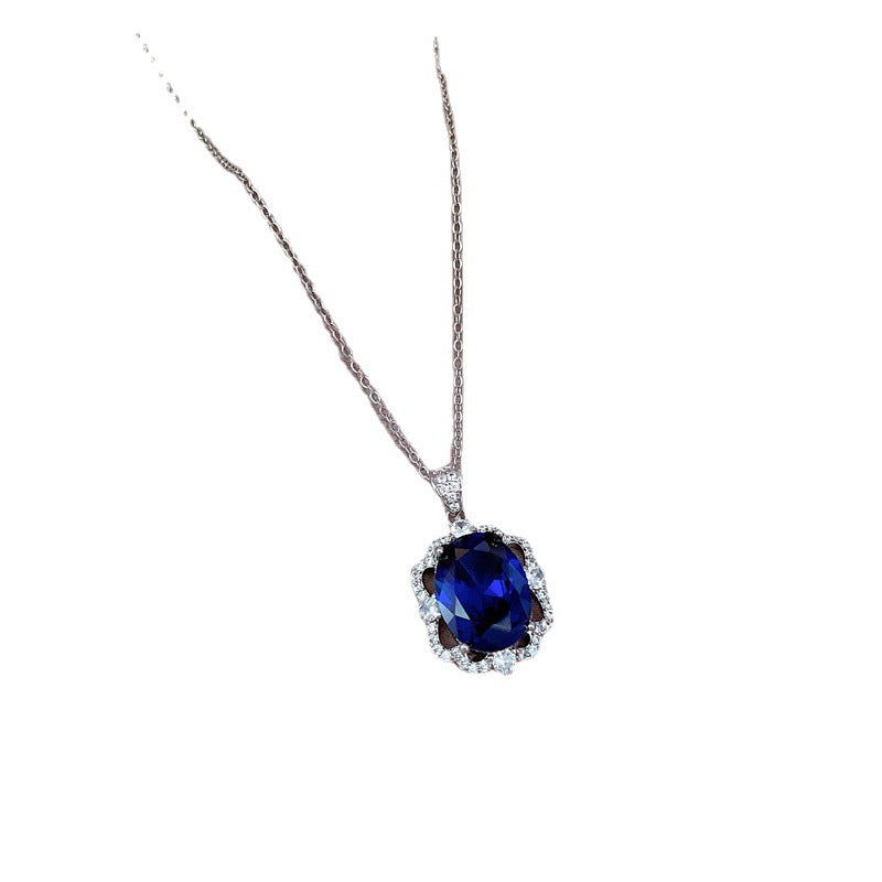 Collar de cadena de titanio y acero geométrico de lujo con incrustaciones de diamantes de imitación para unisex