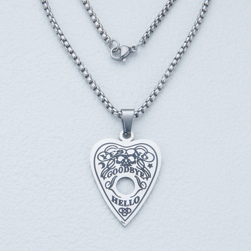Minimalist Hollow Heart Pendant Necklace in Stainless Steel with Electroplated Finish for Unisex Daily Wear