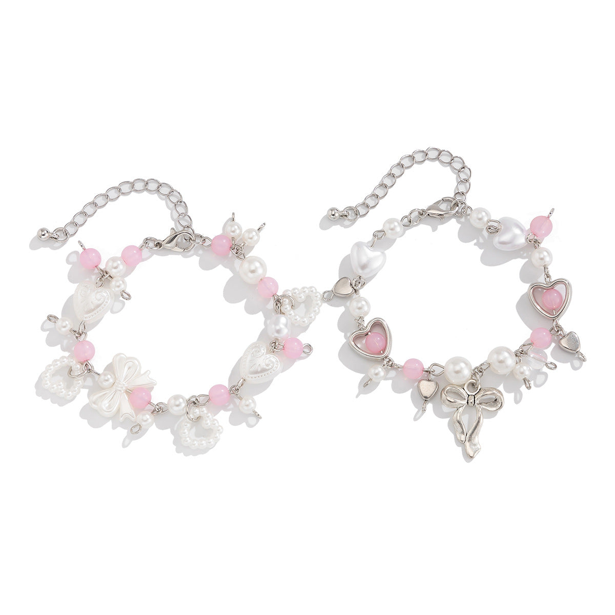 Sweet Heart and Butterfly Pearl Plated Bracelet for Women