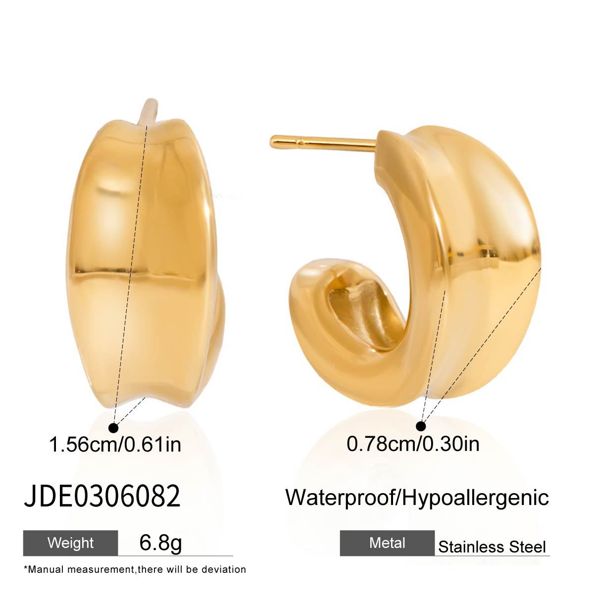 Pendientes de Acero Inoxidable Geométricos Chapados en Oro para Mujer con un Atractivo Minimalista de Lujo