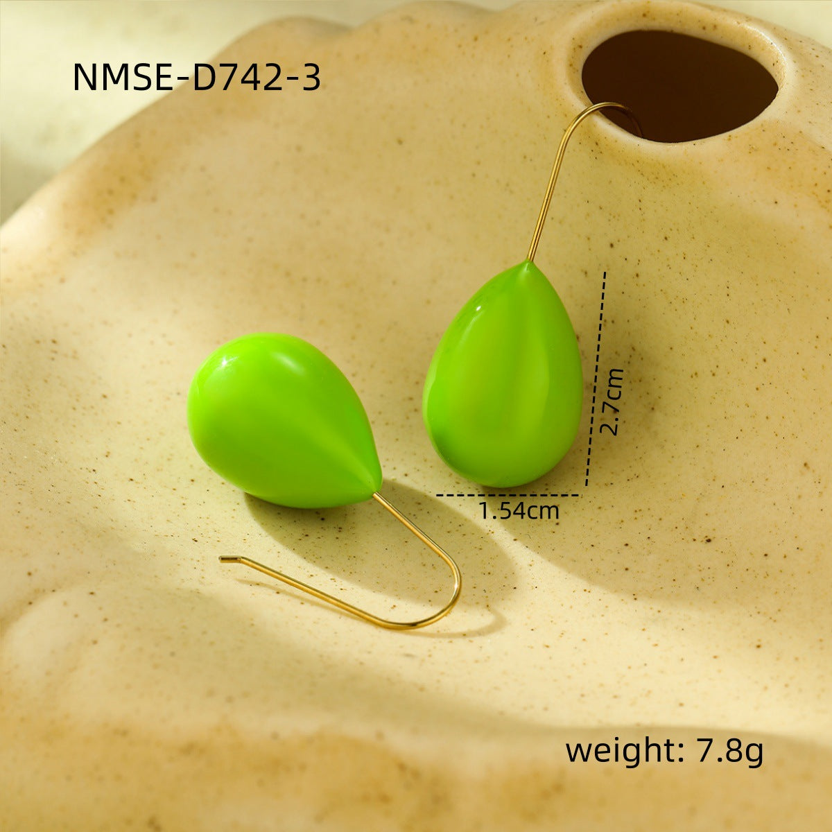 Pendientes colgantes de acero de titanio minimalistas de moda para mujer con revestimiento de esmalte y acabado chapado
