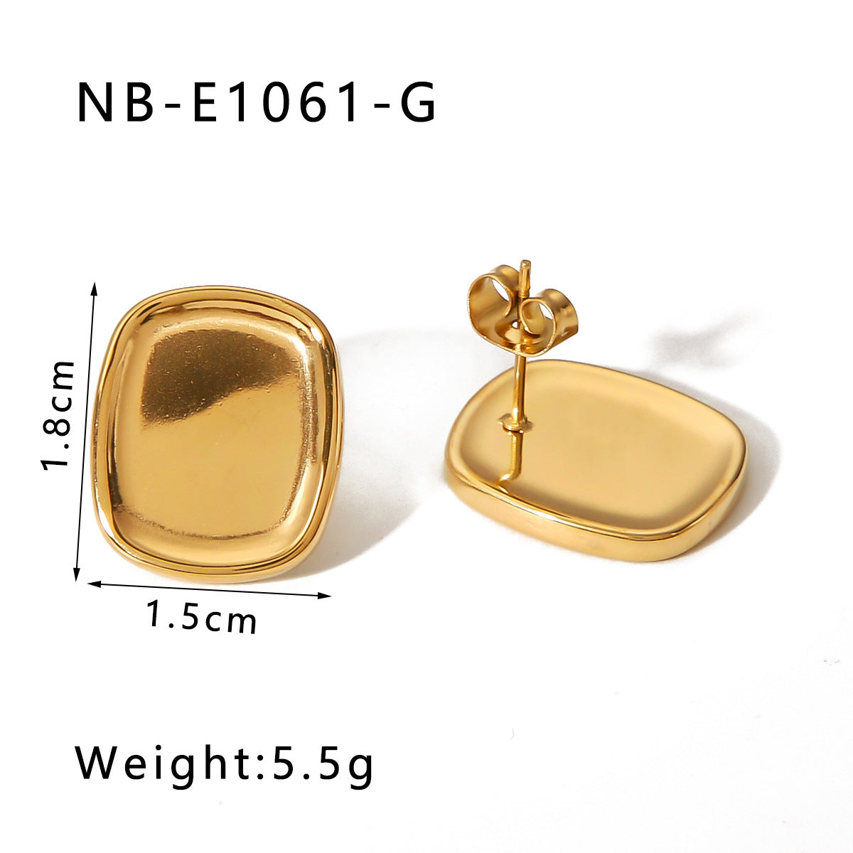 Orecchini ipoallergenici in acciaio inossidabile placcato oro 18 carati a forma di cuore con intarsio di perle a stella a otto punte geometrica a forma di C minimalista