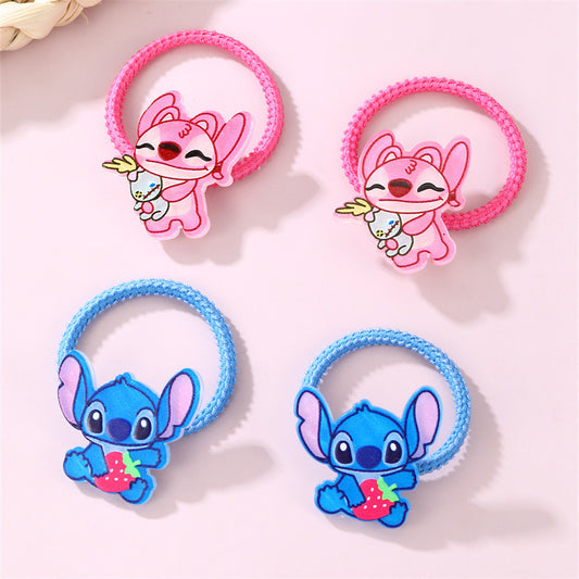 Elastico per capelli con personaggio dei cartoni animati per bambini, realizzato in tessuto a maglia con palette di colori pastello macaron in stile minimalista