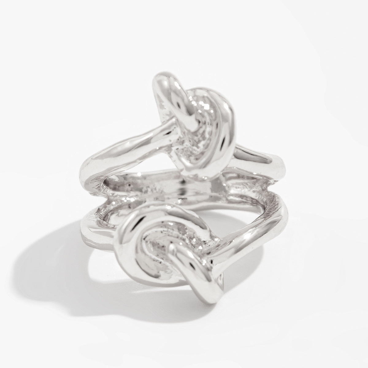 Minimalist Geometric Plated Zinc Alloy Ring for Women