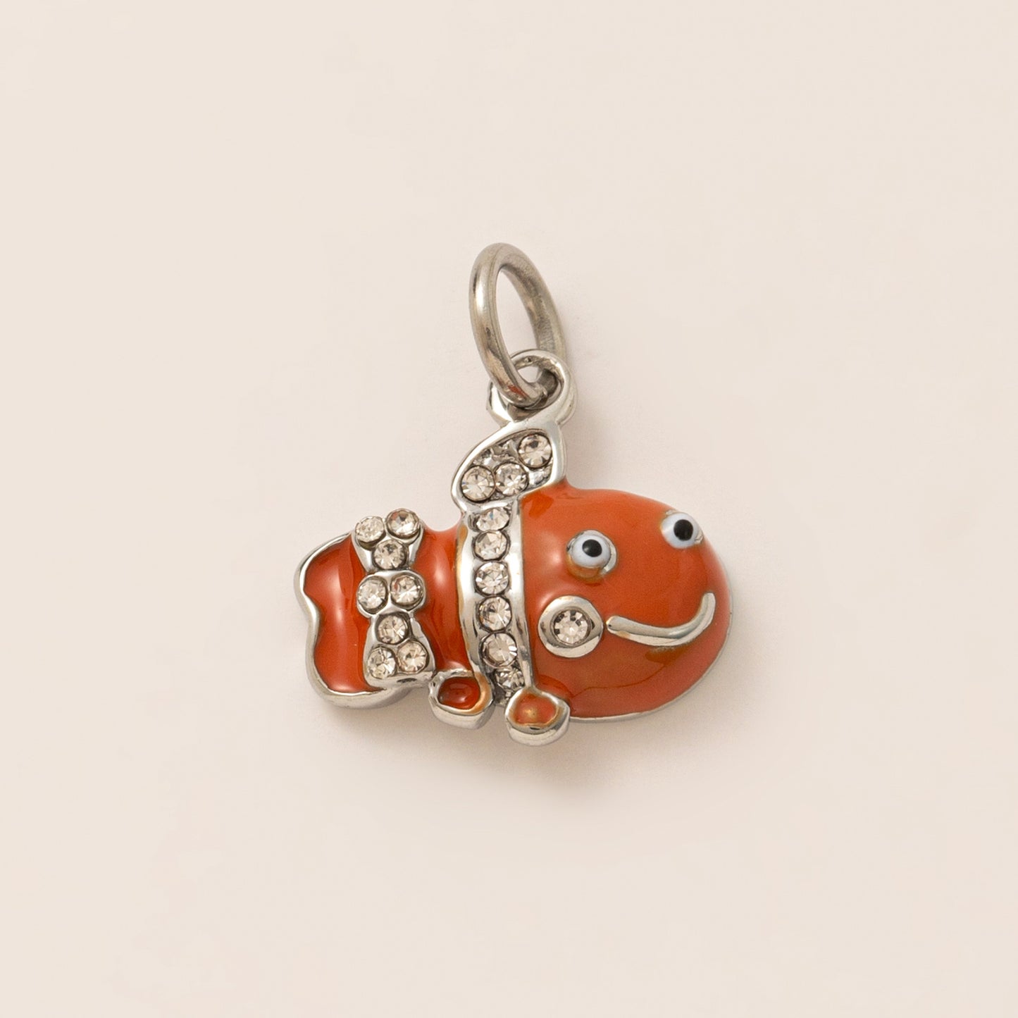 Sweet Drip Oil PVD Gold Plated Brass Stainless Steel Animal Charm Bar with Rhinestone for Women