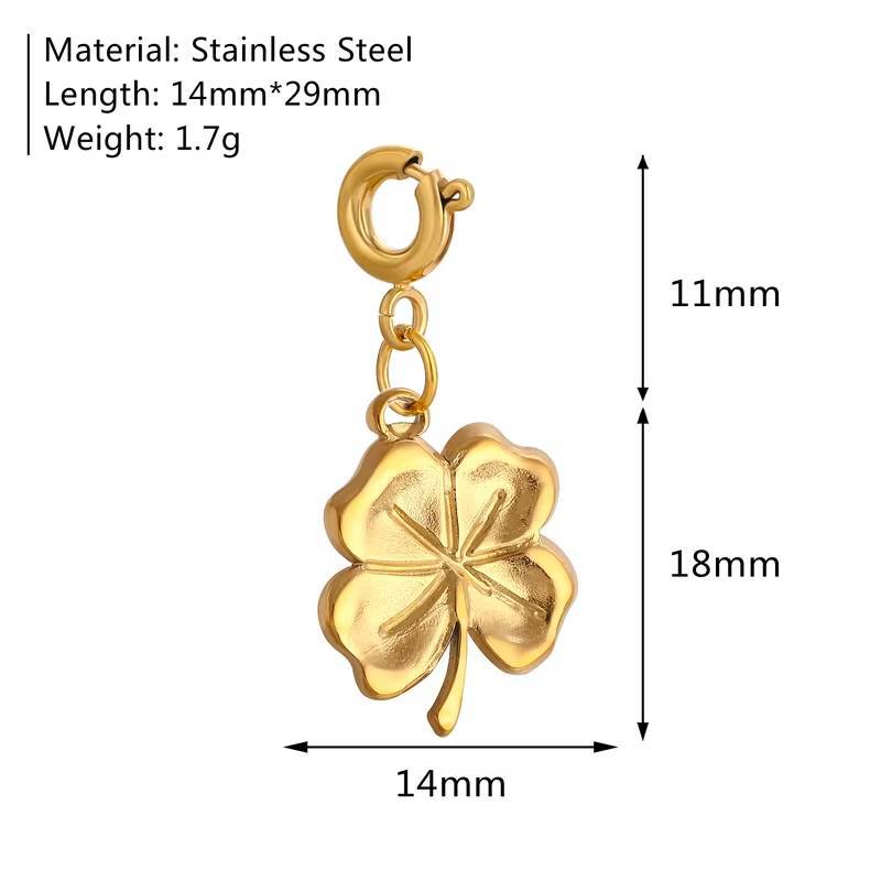 Elegant 18K Gold Plated Stainless Steel PVD DIY Charm Bar Pendant for Women