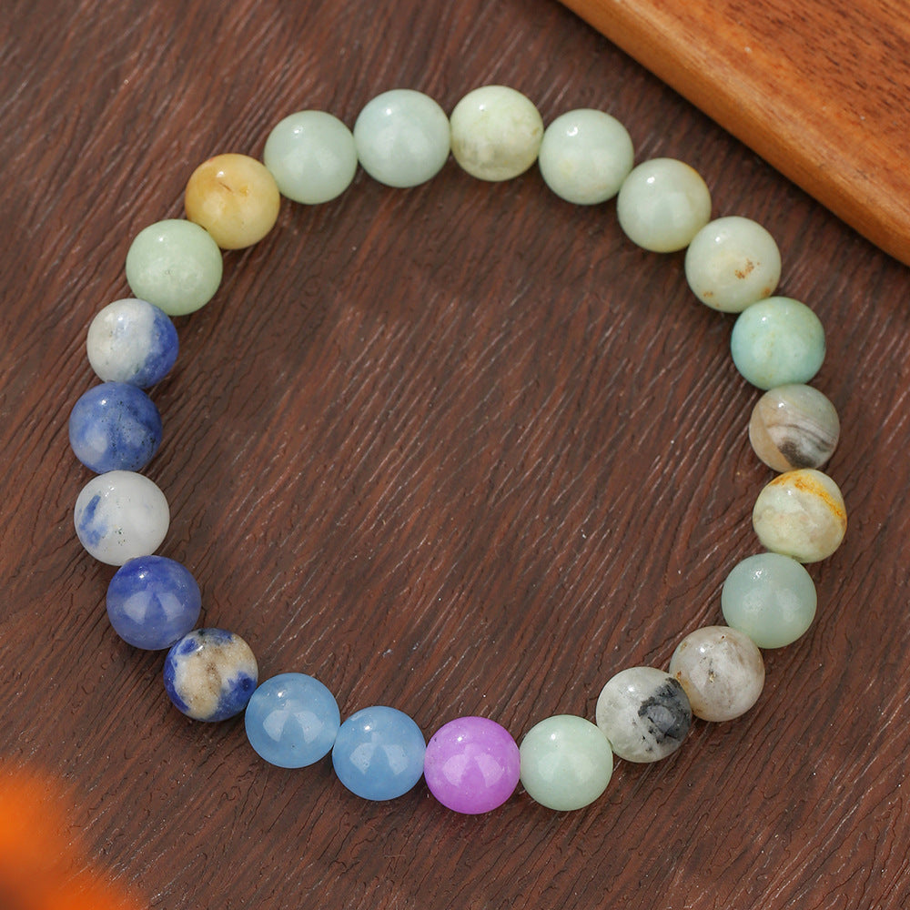 Geometric Round Planet Beaded Bracelet Alloy Gemstone Unisex