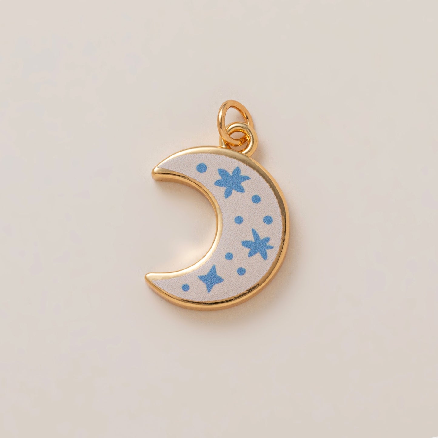Vintage Floral Moon Star Letter Enamel Plated Brass Shoe Charm