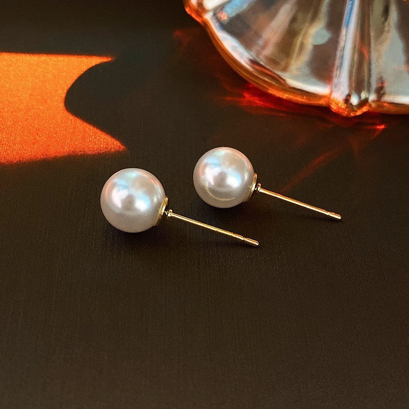 Chic Vintage Pearl Stud Earrings with Floral Bow Leaf Diamond Drop Geometric and Animal Motifs in Steel Posts