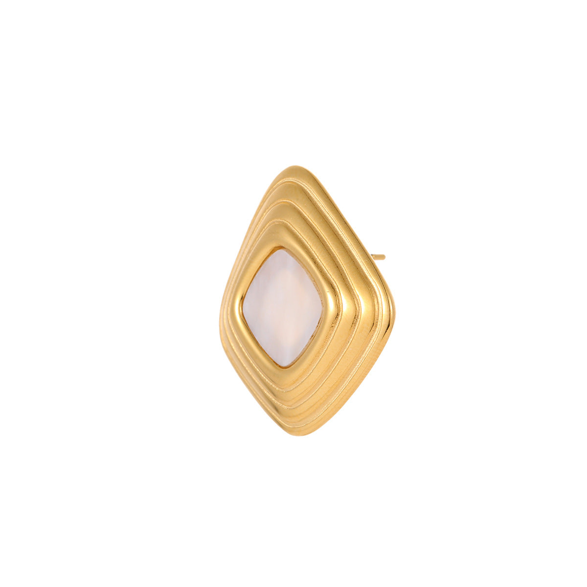 Fashion Geometric Stainless Steel Stud Earrings with Plated Finish for Women