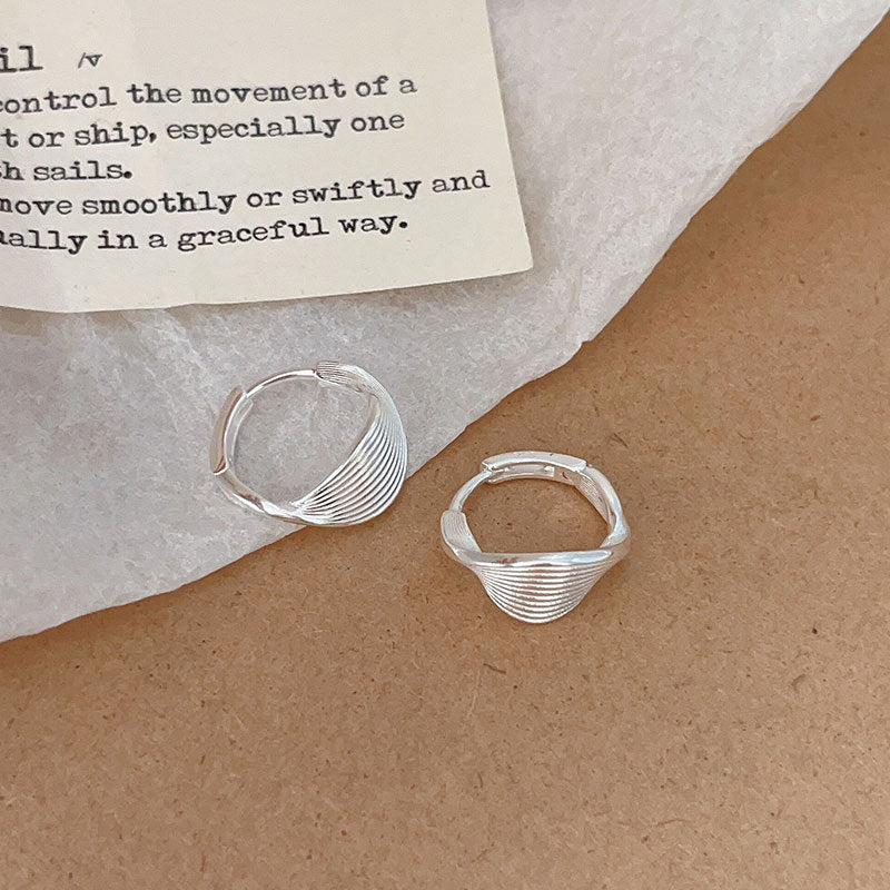 Minimalist Geometric Twisted Ear Studs in 925 Sterling Silver with Gold Plating