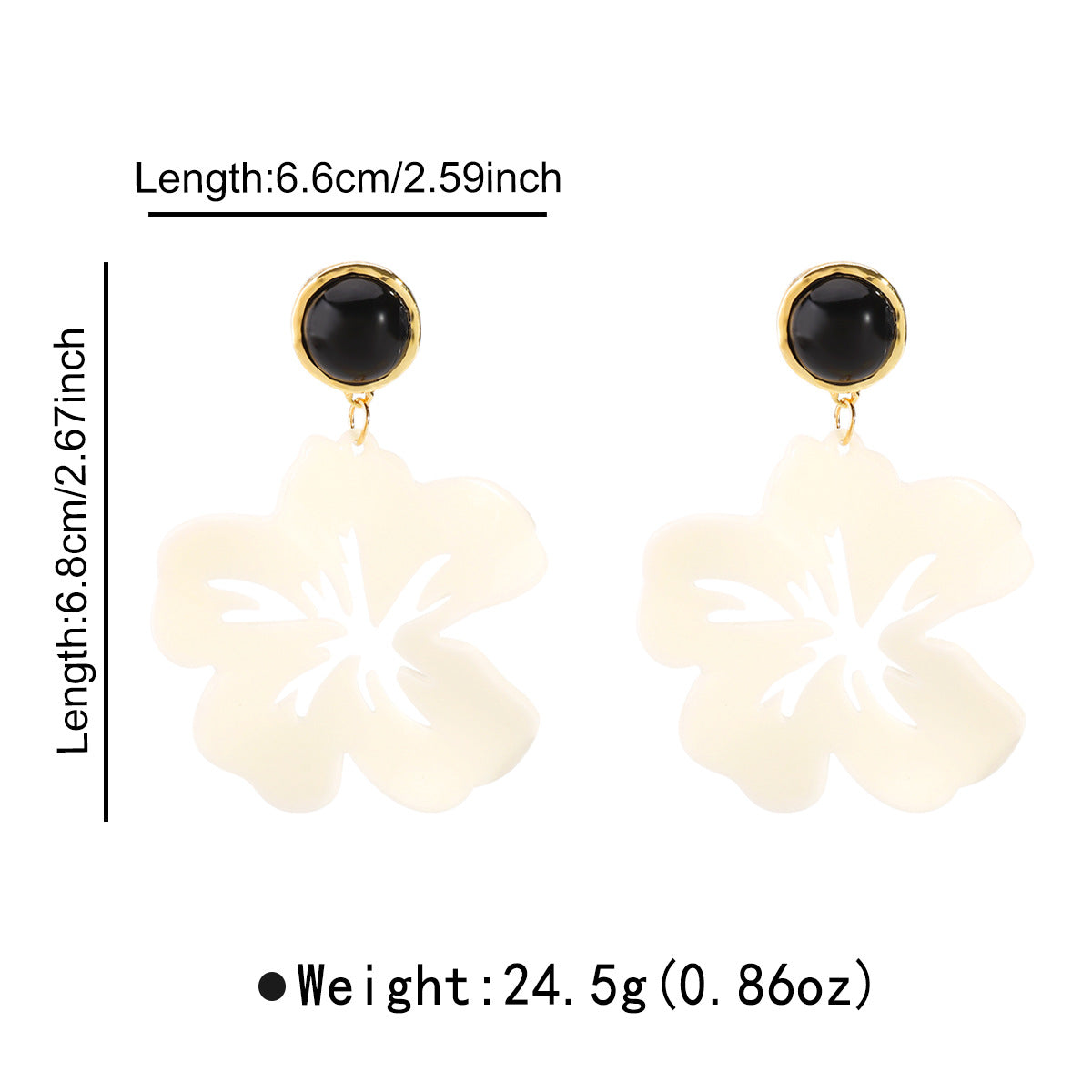 Orecchini a perno floreali minimalisti da donna in lega con finitura placcata, stile estivo da vacanza con design a fiore botanico