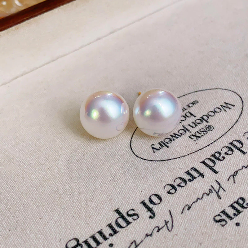 Pendientes de perlas geométricos para mujer con detalles de circonitas, postes de acero galvanizado, estilo retro lujoso y elegante para otoño e invierno