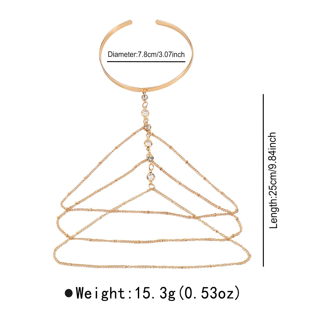 Brazalete Geométrico Minimalista con Colgante para Mujer con Diseño de Borla y Cadena, Brazalete de Hierro Electrochapado y Resina