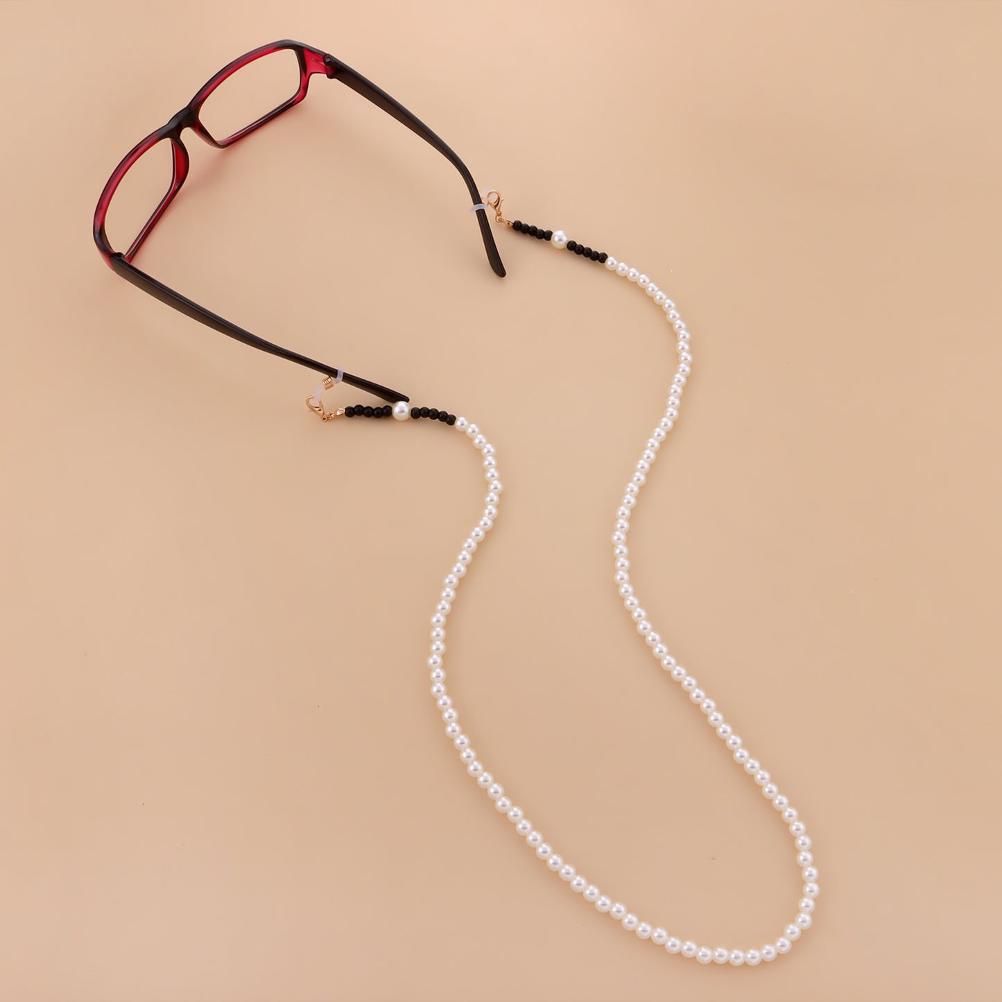 Minimalist White Pearl Alloy Eyewear Chain for Women