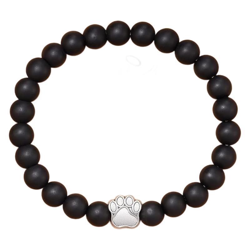 Minimalist Striped Agate Zebra Print Geometric Matte Beaded Bracelet Unisex Handmade Jewelry